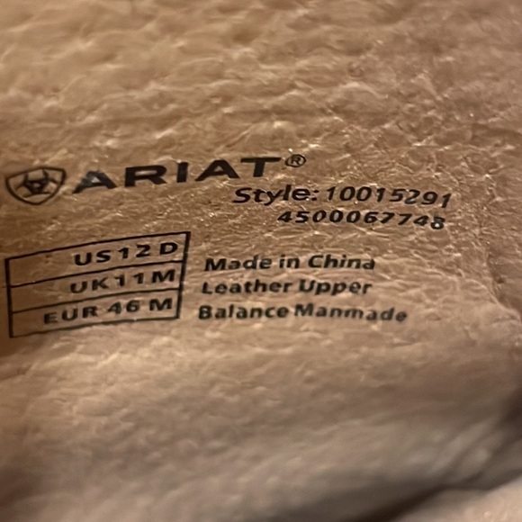 Ariat Heritage Roper Wide Square Toe Black Deertan 12D Like New - Picture 8 of 9